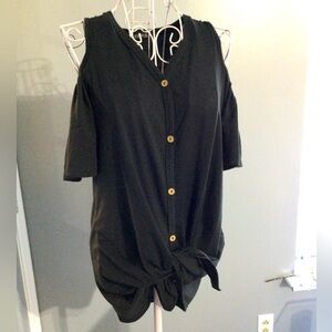 Deerose Amazon women black off shoulder top tunic shirt